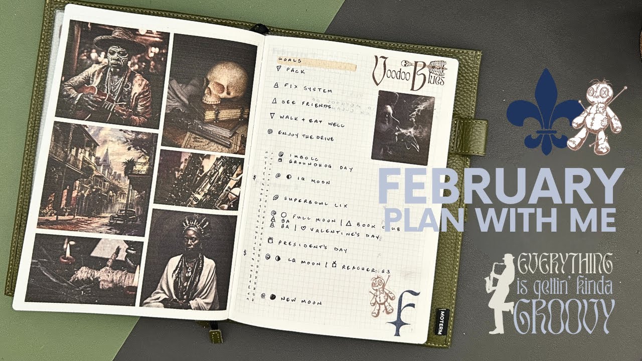 February 2025 Plan With Me 💀🎷 Voodoo Blues 🎶