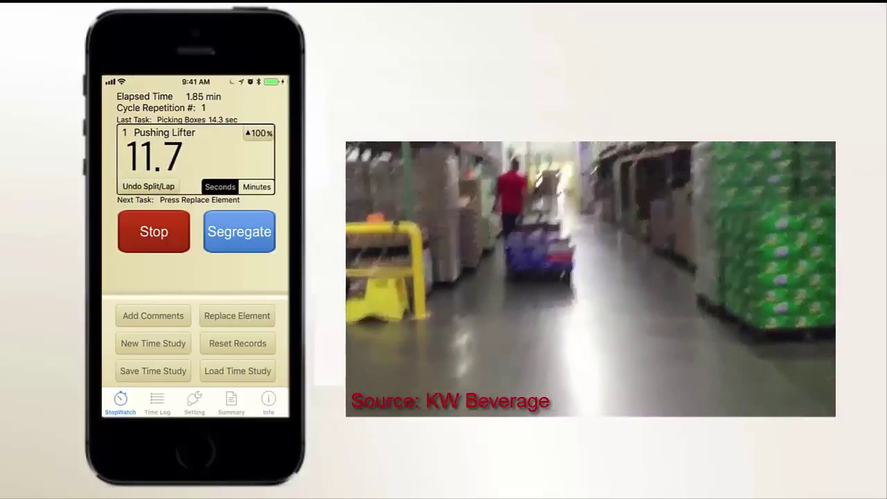 Production Time Study App with Video Example