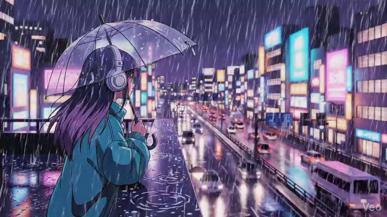 Midnight Rain 🌧️ Neon Japan Lofi for Deep Focus