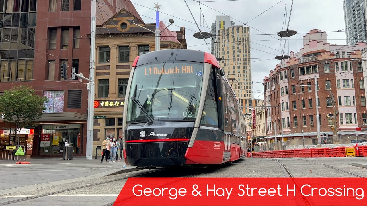 Sydney Light Rail Vlog 64: George & Hay Street H Crossing - L1, L2 & L3 Citadis X05 Trams