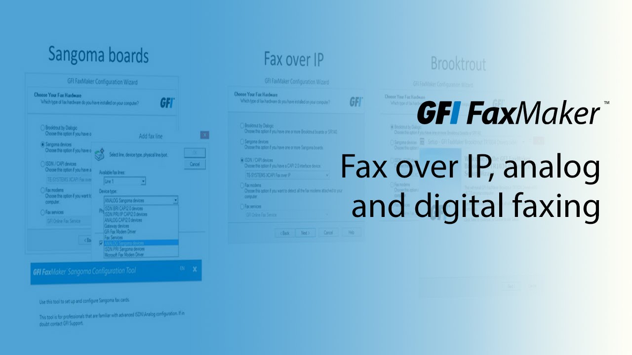 Fax over IP FoIP, analog and digital faxing | GFI FaxMaker