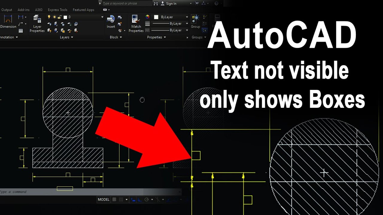 Text not visible in AutoCAD