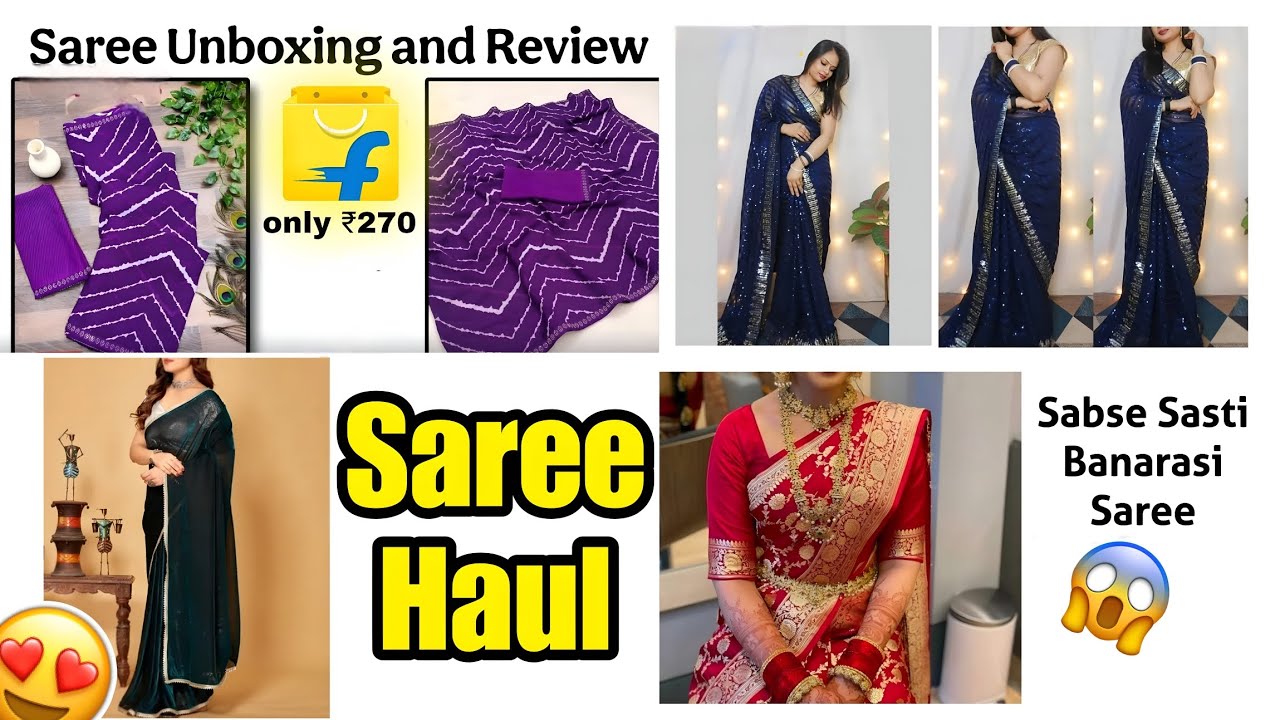 4 Beautiful and Stylish Saree Haul | Unboxing and Review | Flipkart, Meesho Sarees |