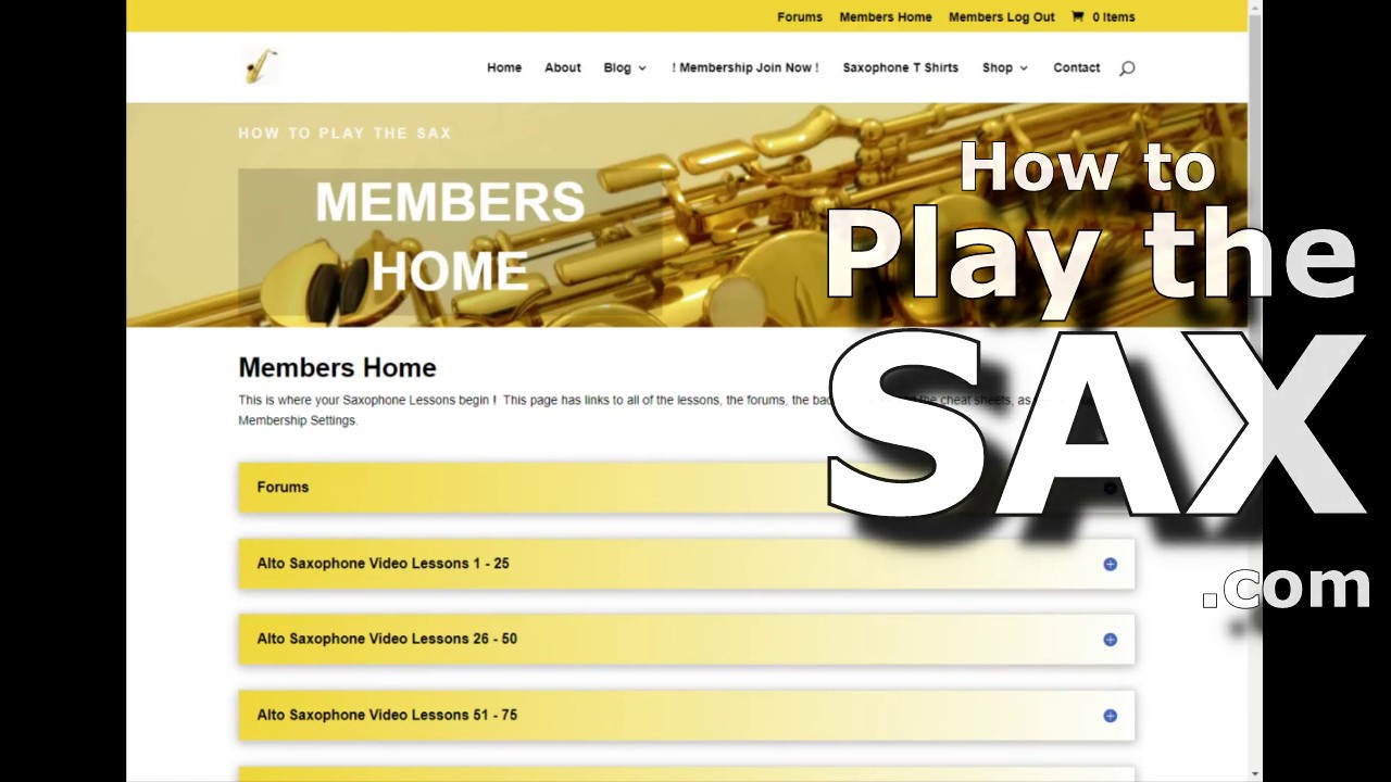 Members Sneak Peak at HowToPlayTheSax.com | How To Play The Saxophone
