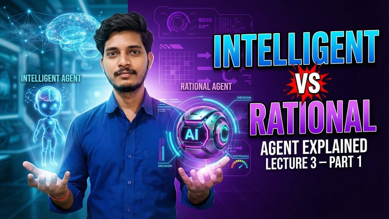 Intelligent Agent vs Rational Agent 🔥 | Artificial Intelligence Full Course | Lecture 3 Part 1