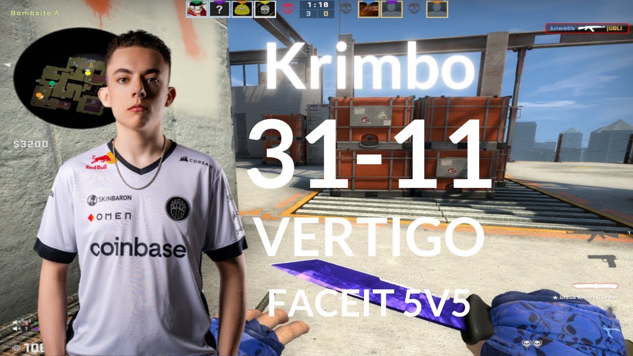 【CSGO POV】Krimbo (31-11) Plays FACEIT MatchMaking (VERTIGO)