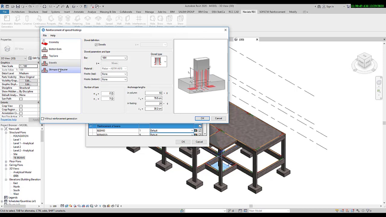 how to create rebars (Naviate REX) by revit 2020