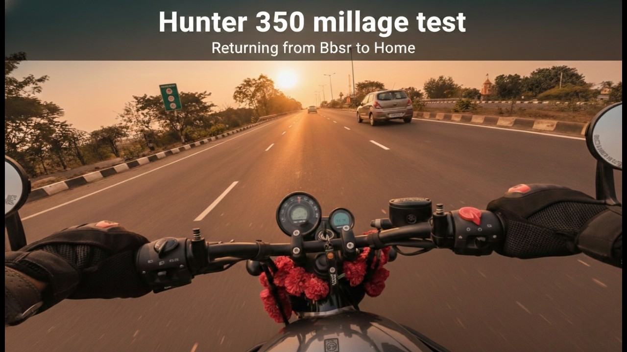 Is the Hunter 350 actually fuel efficient? ⛽ Highway Mileage Test | Return Journey (BBSR to Home)