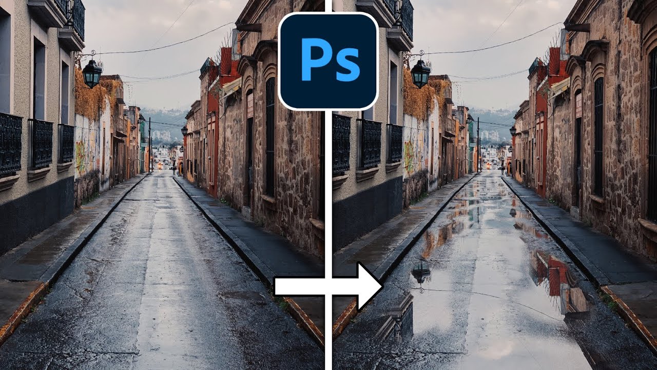Realistische Pfützen in Bilder einfügen | Photoshop Tutorial Deutsch