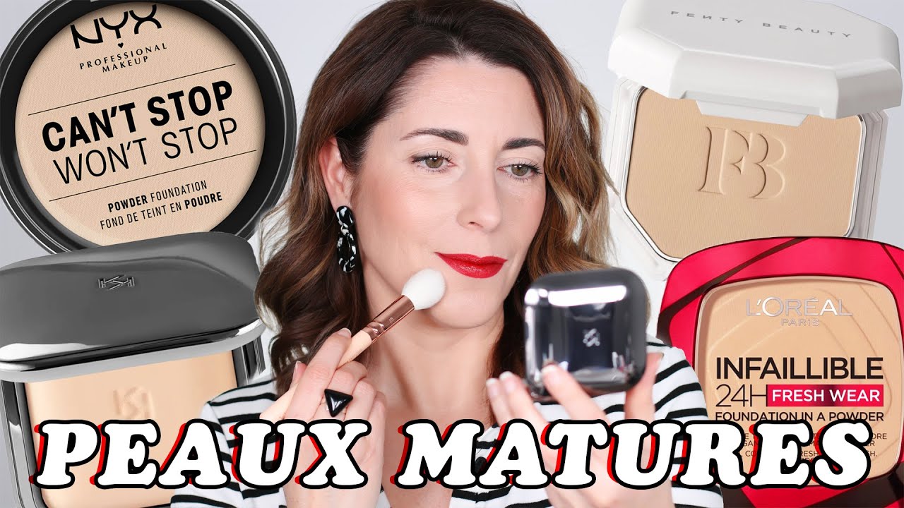 TEST DE 4 FONDS DE TEINT POUDRE / 40ans peaux matures (Fenty, NYX, Infaillible, Kiko)