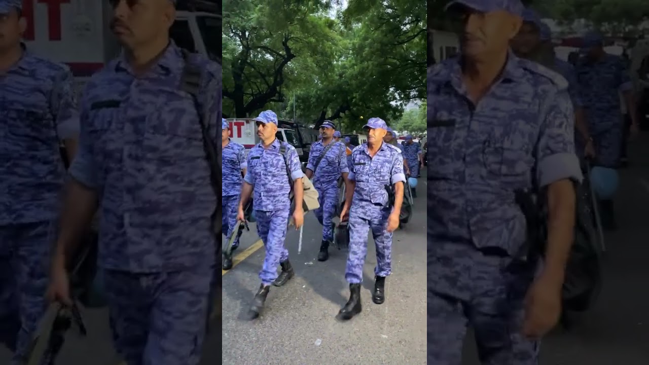 Heavy Force Deployment in Jantar Mantar many officers seen without name plate #youtubeshort #short