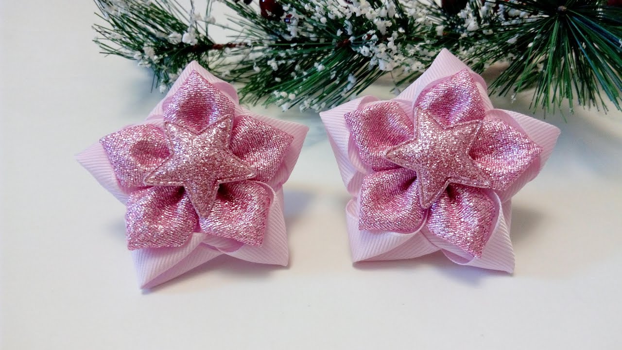 МК Простой цветок из лент. DIY. Канзаши.Beautiful Kanzashi Flower