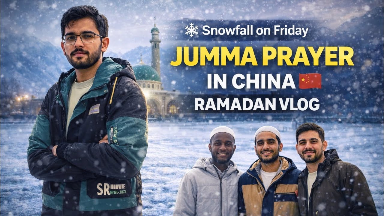 “Second Jumma of Ramadan in China 🇨🇳 | Snowfall, Mosque & Muslim Friends”