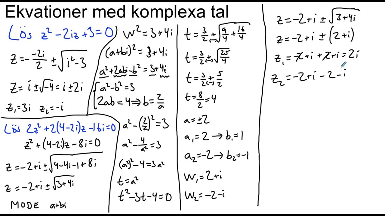 Ekvationer med komplexa tal
