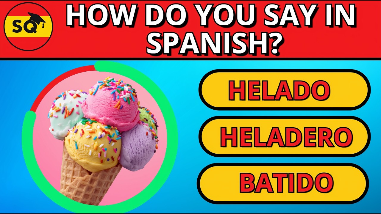Spanish Test 🥗🍰🥛 Easy Level 🇪🇸 | How Well Do You Know Food & Drinks? | SQ Academy