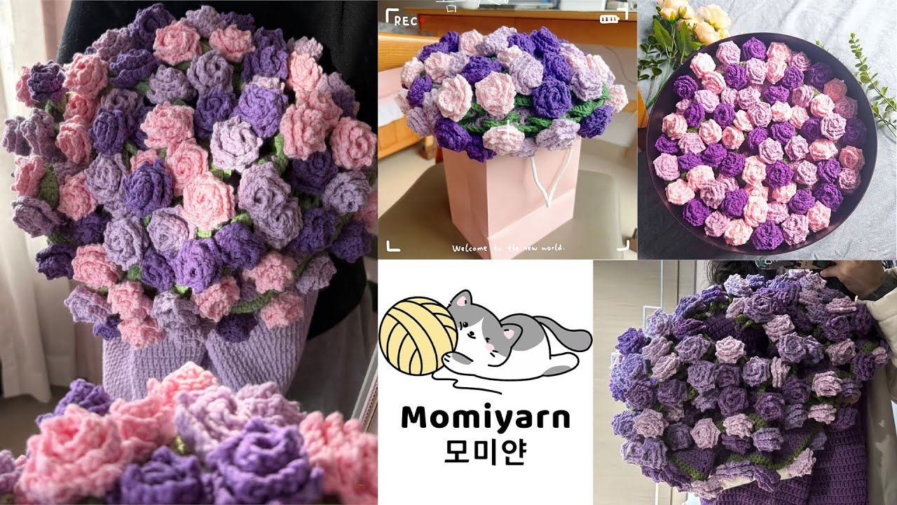 코바늘 뾰족장미 블랭킷   담요 꽃다빌 담요 만들기#코바늘 #코바늘뜨기 #crochet #꽃다발담요