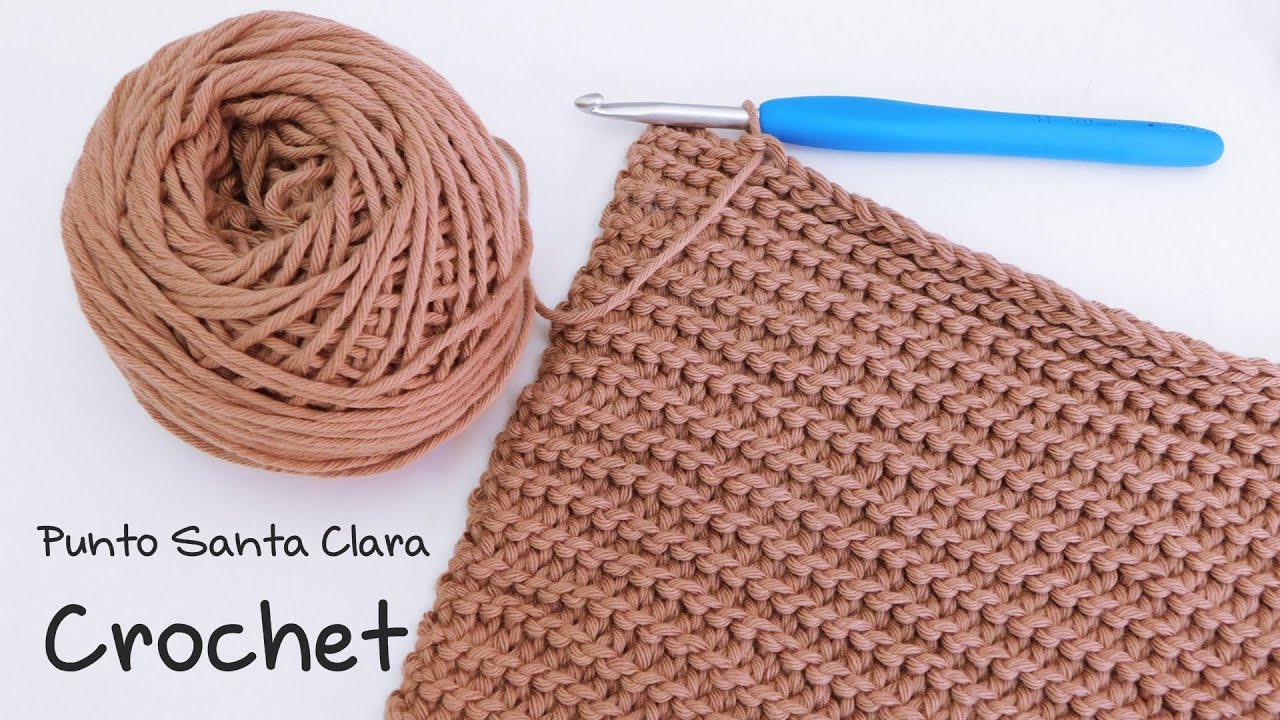Como tejer Punto Santa Clara o Bobo tejido a Crochet. Falso Tricot o Imitación Dos agujas o Palitos