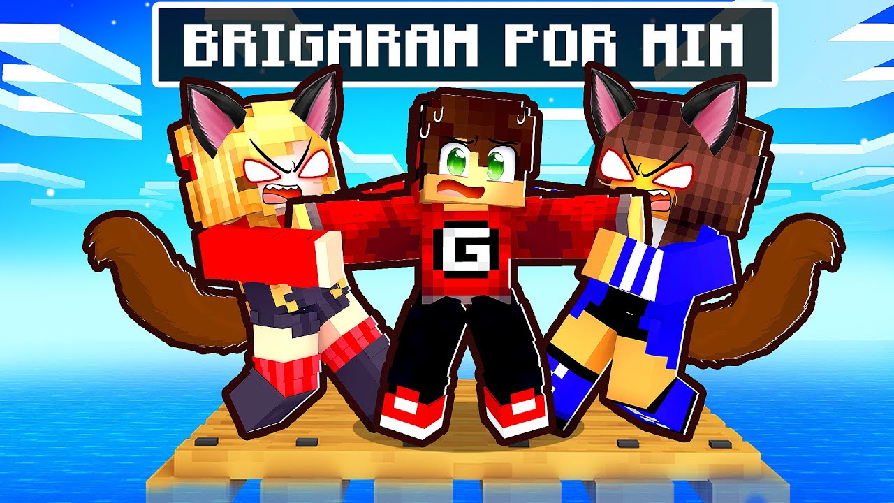 AS GATINHAS BRIGARAM por MIM em UMA JANGADA no minecraft