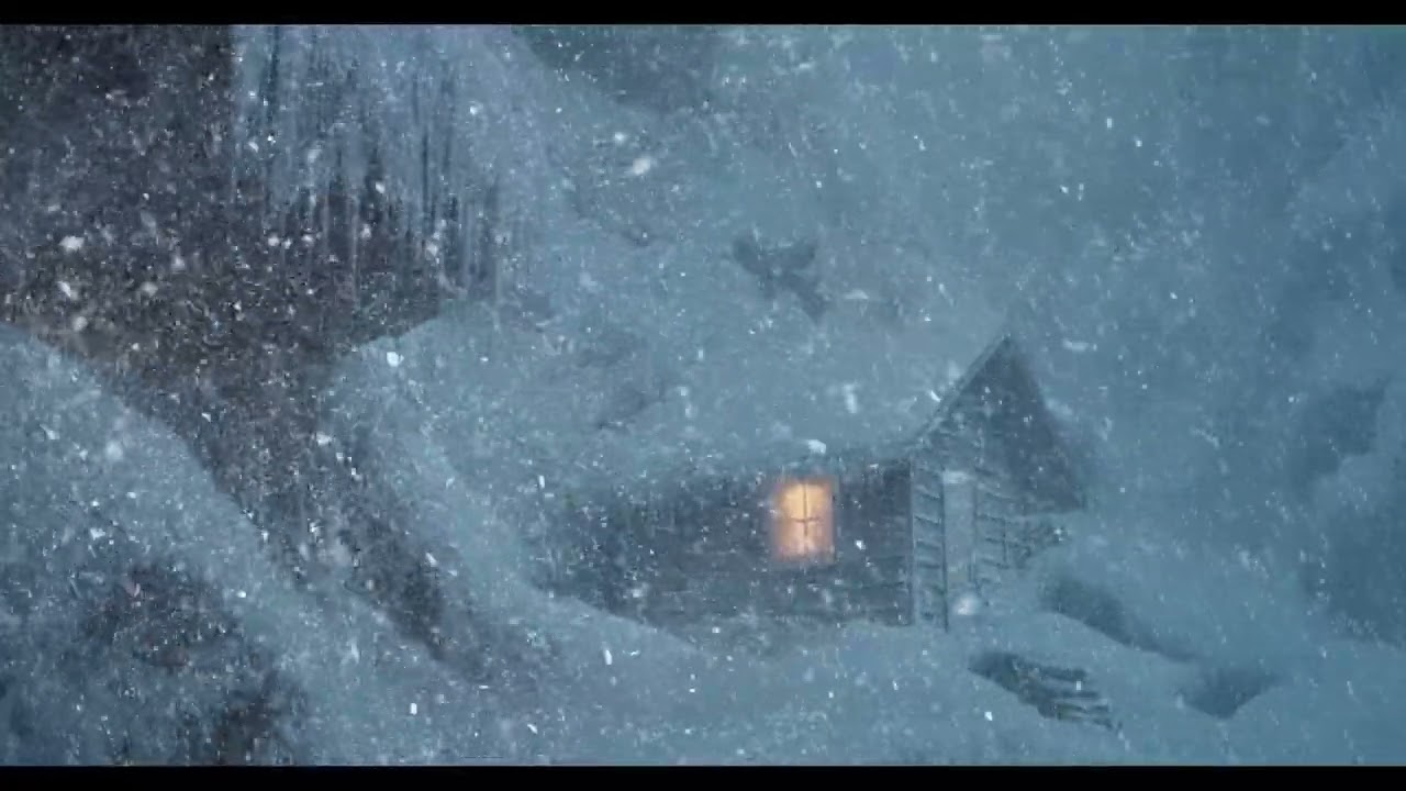 Winter Storm Blizzard Sounds ❄️ Heavy Wind and Snowfall Ambience for Sleep and Study