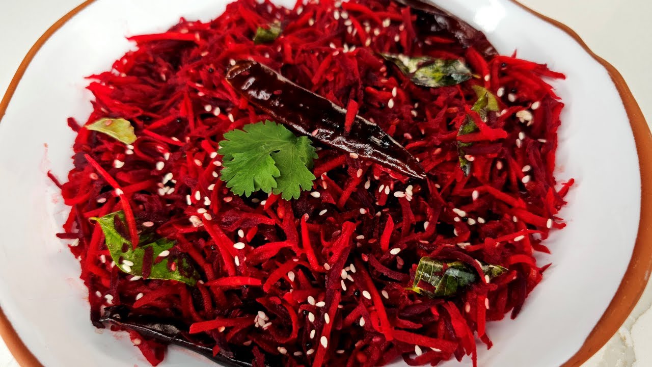 Healthy Flavorful Beetroot Carrot Salad With Tadka Magic - गाजर चुकंदर का तड़केदार स्वादिष्ट सलाद