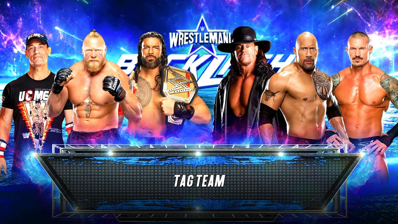 [WWE 2K23] John Cena Brock Lesnar Roman Reigns vs. Undertaker The Rock Randy Orton - 6-Man Tag Team
