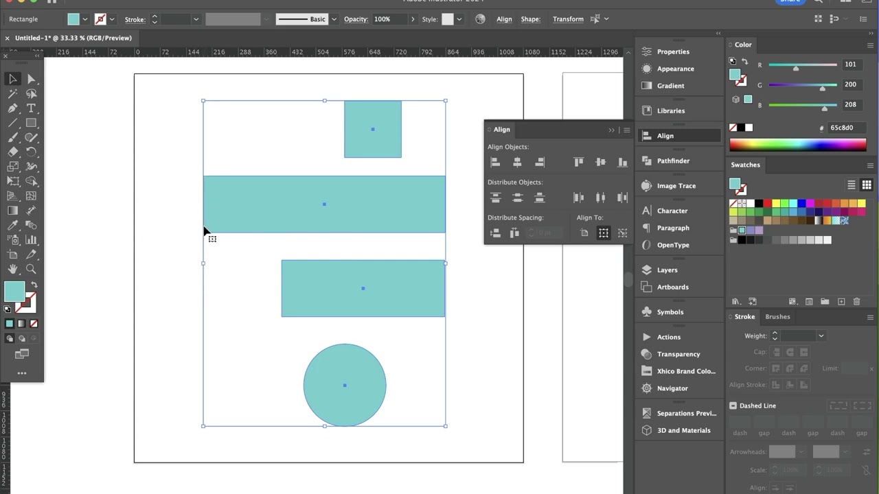 Learn to Align with a Key Object in Adobe Illustrator Tutorial