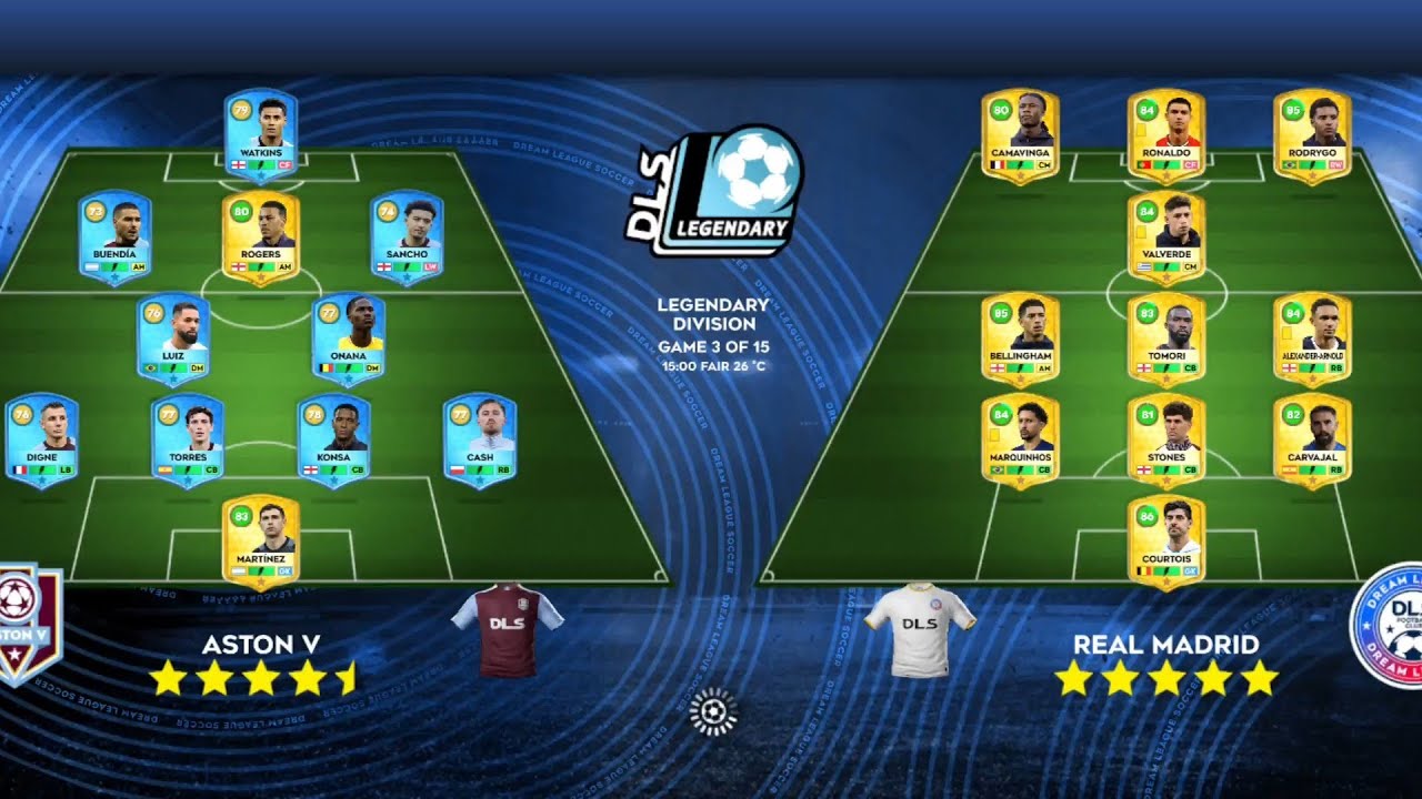 DLS26  REAL MADRID VS ASTON VILLA VS REAL MADRID