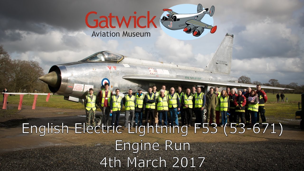 English Electric Lightning F53 (53-671) Engine Run - 4th March 2017 - Gatwick Aviation Museum