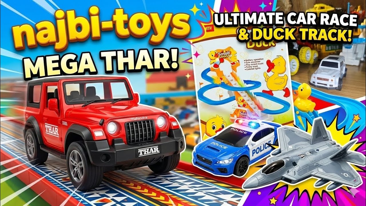 सबसे तेज़ कौन? Thar, Police Car या Fighter Jet? 🚓🔥 Amazing Toys for Kids #NajbiToys #TharLovers #Toy
