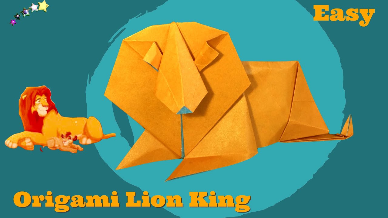 How to fold Disney origami The Lion King. Easy 9-minute crafts paper folding tutorials DIY.
