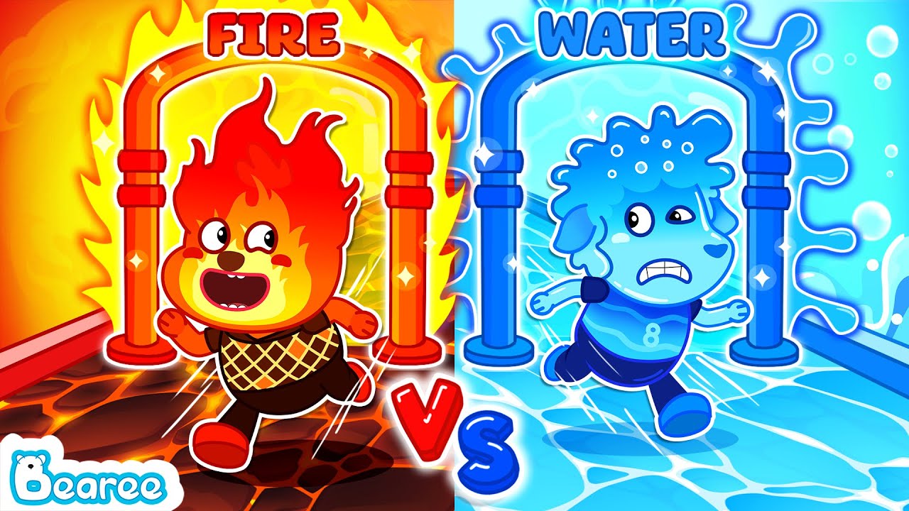Fire Bearee vs Water David Playing Destiny Run Challenge for Kids | Fun Playtime | Bearee Kids Show