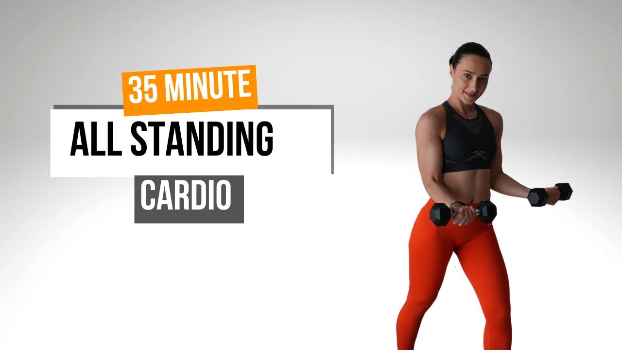 35 MIN FULL BODY CARDIO ALL STANDING – 4000 STEPS -  ALL LEVELS – LIGHT WEIGHTS