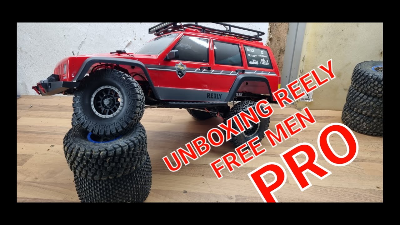 Unboxing Reely Free Men Pro Crawler Jeep Cherokee XJ Brushed 1:10 RC Modellauto Elektro Allrad 100%