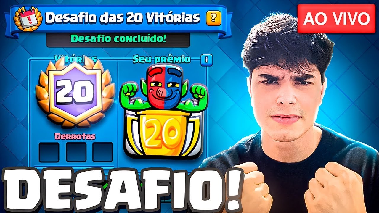 JOGANDO O NOVO DESAFIO DAS 20 VIT&Oacute;RIAS - CLASH ROYALE