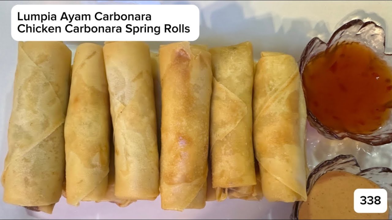 Resep Lumpia Ayam Carbonara Rumahan Enak Dan Mudah (Chicken Carbonara Spring Rolls Recipe) -  # 338