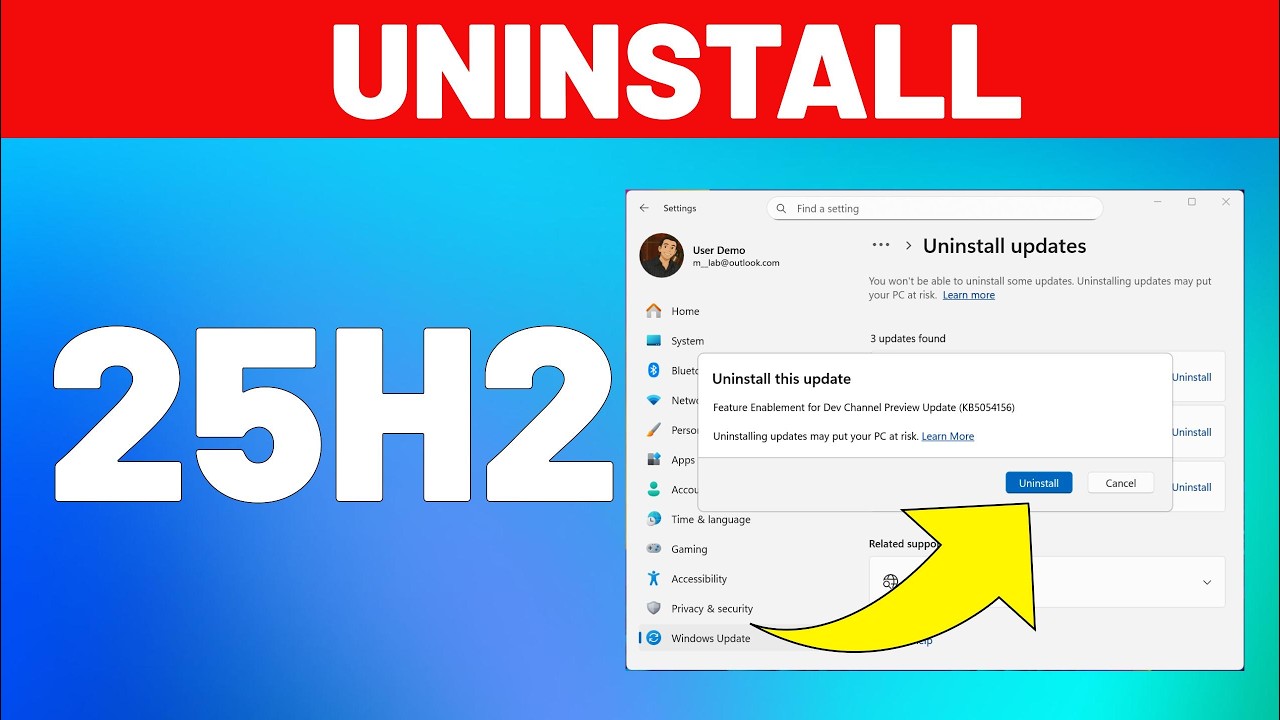 Windows 11 25H2: Uninstall and Roll Back to 24H2