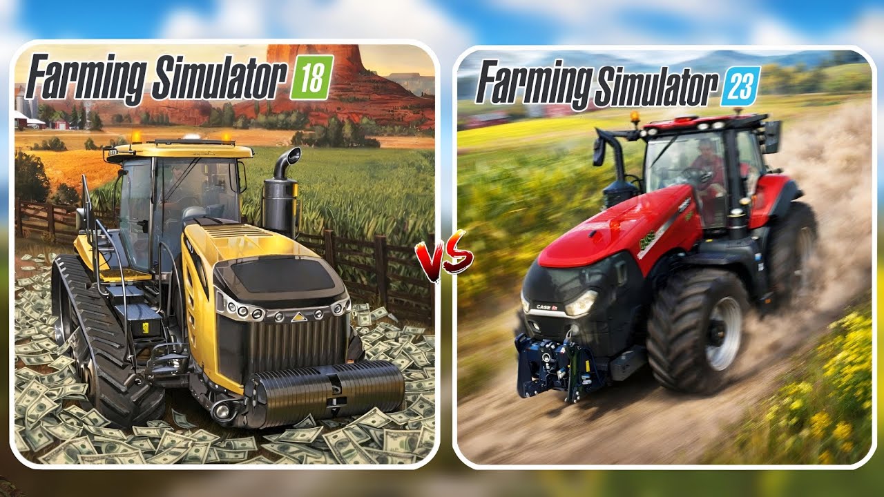 Соревнования по сбору урожая в FS 18 против FS 23! Многопользовательский геймплей Farming Simulat...