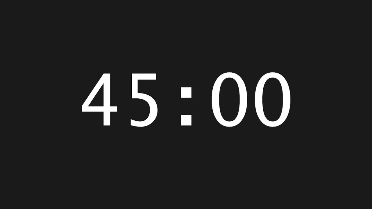 45 Minute Focus Timer – Exact 45:00 | No Music, Real Time Countdown