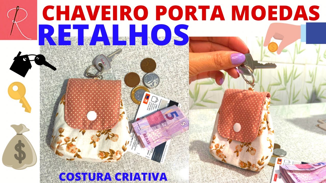 CHAVEIRO PORTA MOEDAS DE RETALHO