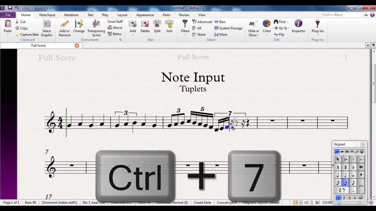 Sibelius 7.5 Tutorial Series No5 - Triplets and Tuplets