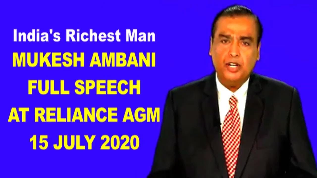 Mukesh Ambani Full Speech at Reliance AGM 2020 | Reliance Jio Nita Ambani