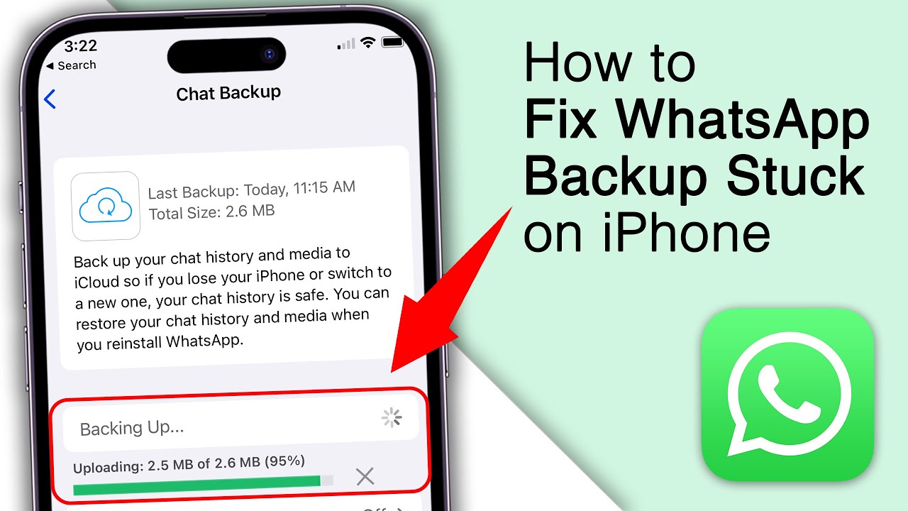 Как исправить ошибку «Застряла» при загрузке резервной копии чата WhatsApp в iCloud на iPhone! [7...