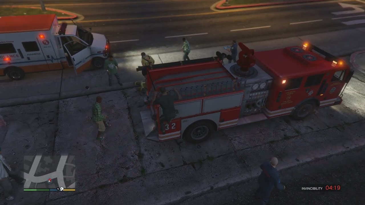 В GTA V семьи пожарных сражаются друг с другом и получают ранение.