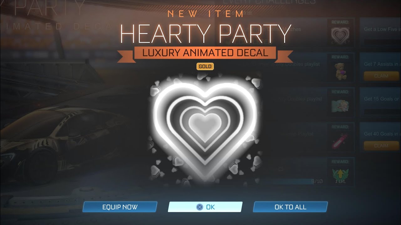 GOLD Hearty Party Challenge How To Do A High Five in Rocket League!!