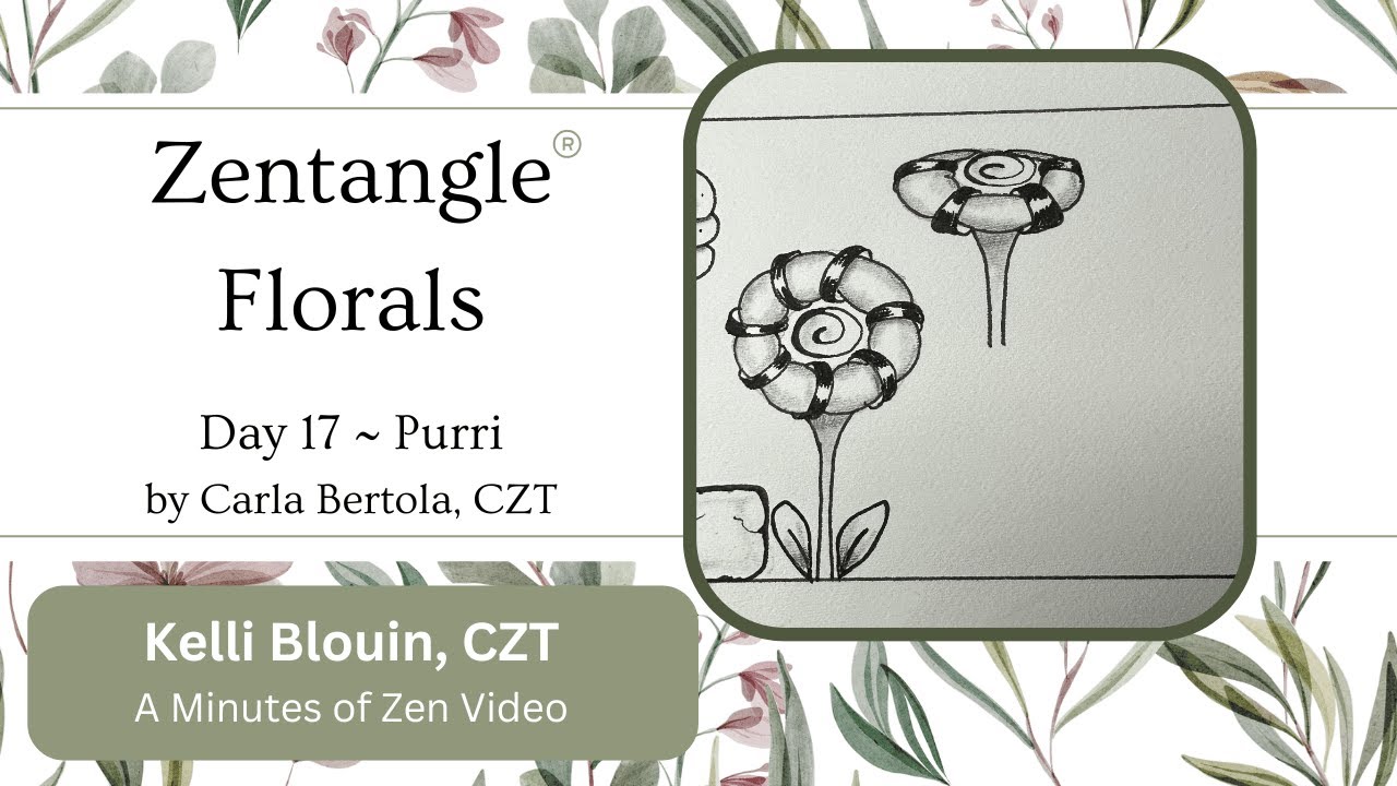Zentangle  ~ Floral patterns ~ Day 17 ~ Purri