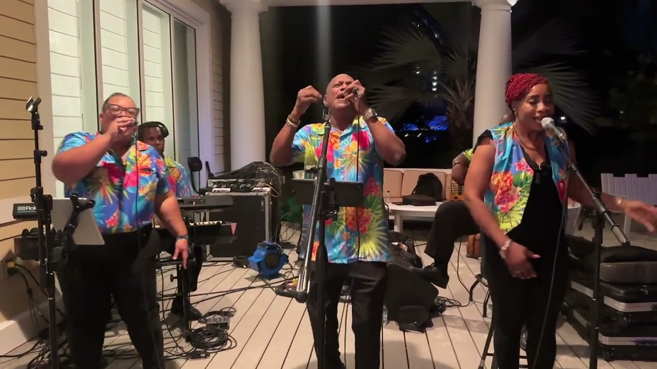 6 Piece Top 4o's/Reggae Band performing at an event in the San Salvador Room/Pavilion, BahaMar