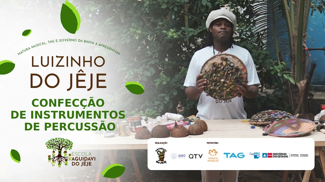 CONFECÇÃO DE INSTRUMENTOS DE PERCUSSÃO | Mestre Luizinho do Jêje