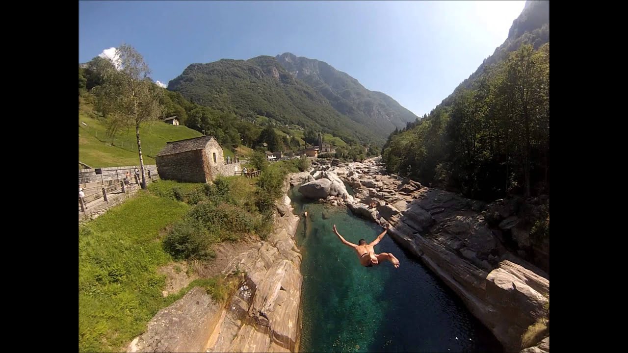 Cliff and Bridge Diving in Lavertezzo (Swiss) 5m, 8m e 14m