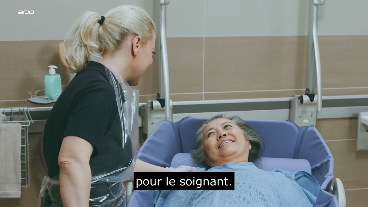 Vid&eacute;o de pr&eacute;sentation chariot de douche Carevo | Hygiene | Arjo France