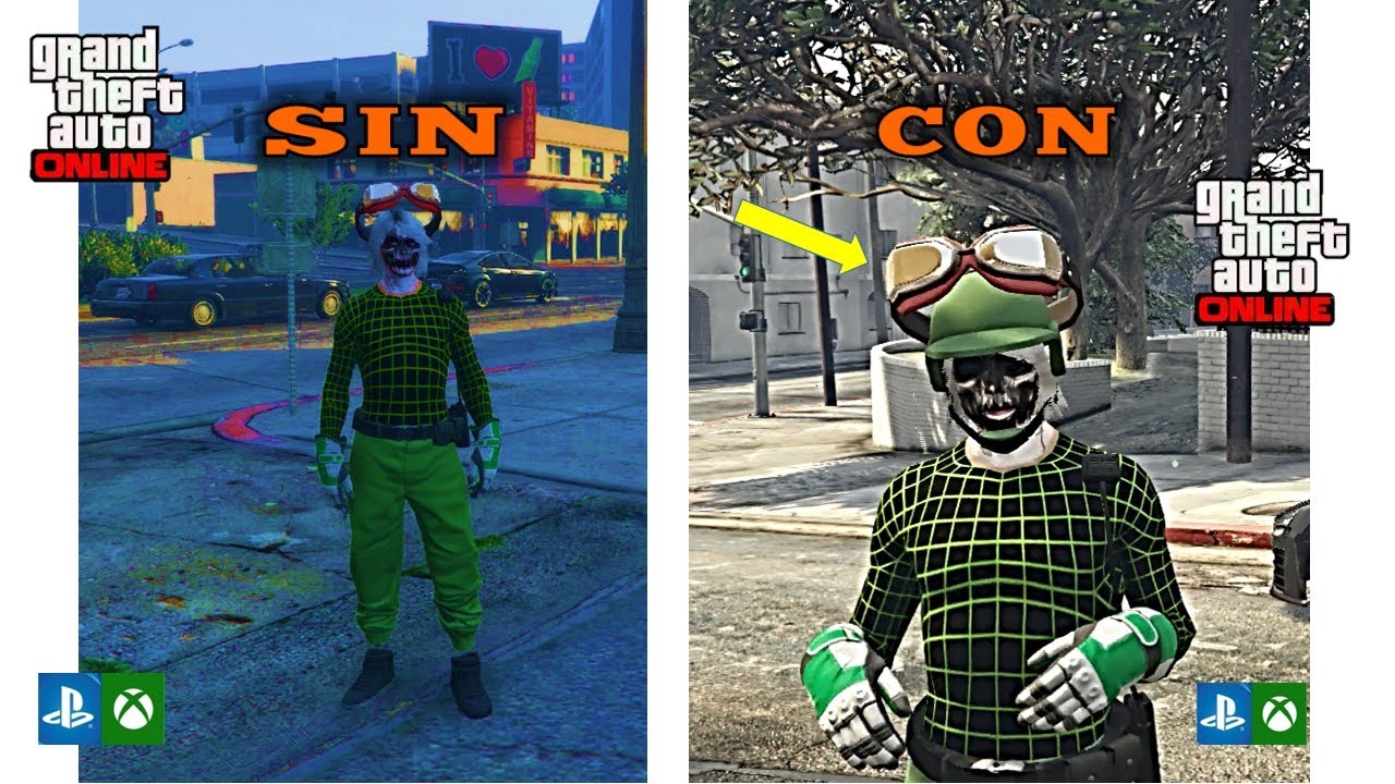 BRUTAL CONJUNTO MODEADO CON GAFAS DE POGO CON/SIN CASCO ANTIBALA GTA V ONLINE PS4/5 XBOXONE/SERIESPC